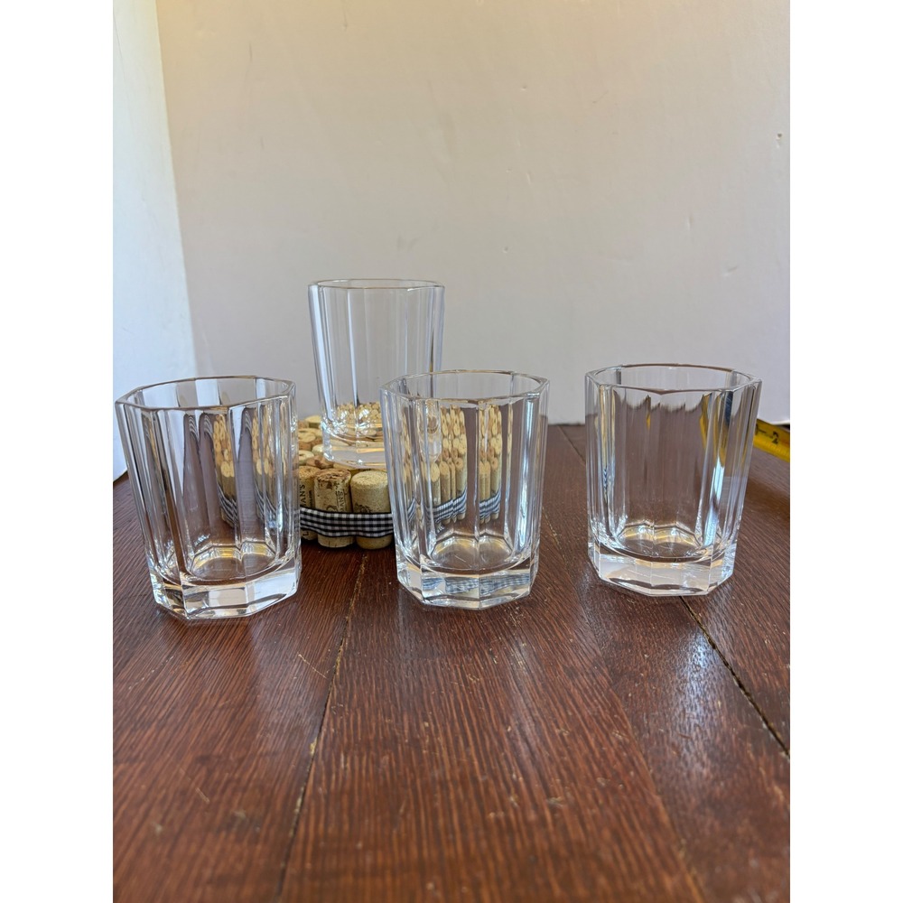 Villeroy & Boch Royale Crystal 8oz Old Fashioned Glasses Set of 4 Octagon Flat